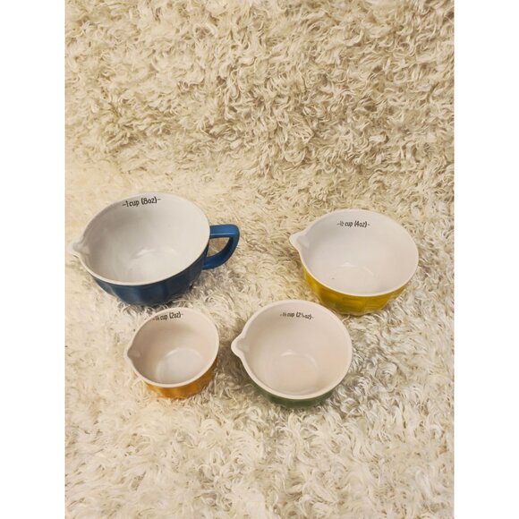 Set of Colorful Ceramic Nesting Measuring Cups - Picture 2 of 6